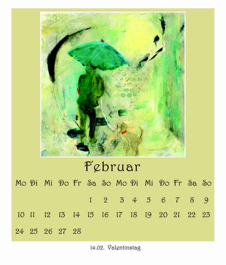 Kalenderblatt Februar 2026: Karen Lang von KLangArt ist die Künstlerin.