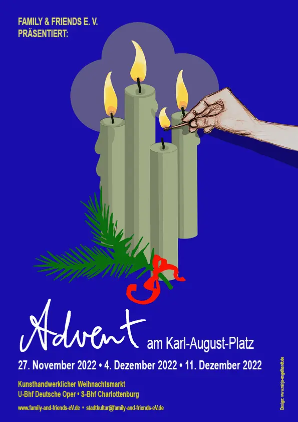 Künstler treffen sich beim kunsthandwerklichen ADVENT am Karl-August-Platz in Berlin-Charlottenburg, darunter einige, die sich bei den Künstler-12von12 zeigen.