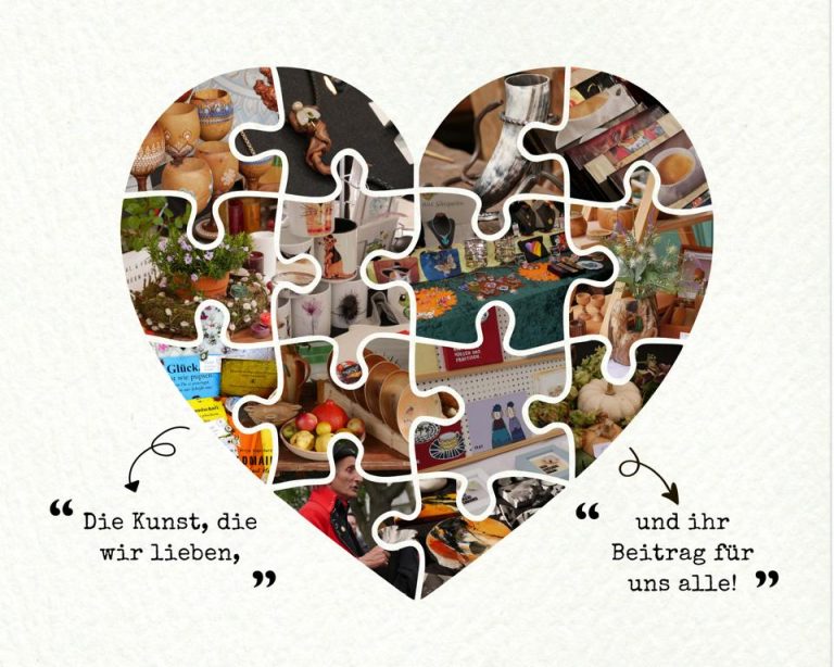 Boah, das ist doch nur aus Holz! Bullshit? Mein Herz schlägt für die Kunst. Im Bild ist dieses Herz aus Puzzlestücken zusammengesetzt und jedes Puzzlestück enthält ein Bild mit einem Kunstwerk.
