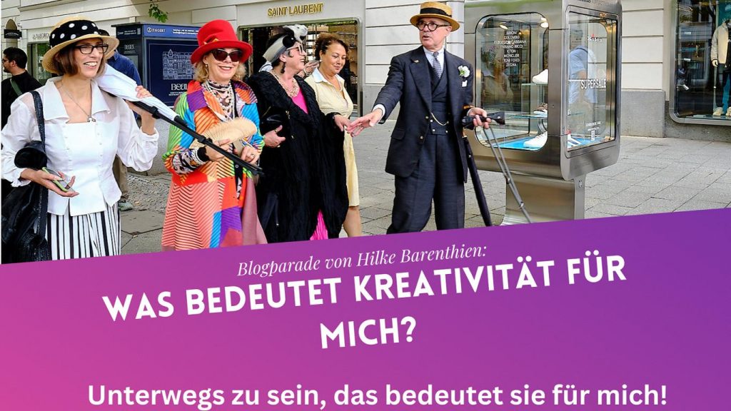 Blogparade von Hilke Barenthien: Was bedeutet Kreativität für dich? Mein Beitragsbild zeigt mich links beim Walk of Glam am 27. Juli 2024. Wir sind als