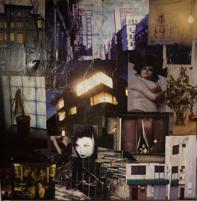 Collage mit Frauen, Fenstern und Stadtmotiven – Kunstwerk von Angela Hoffmann